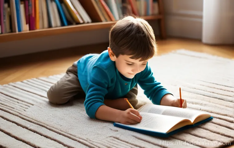 실제 홈스쿨링 사례 연구 - **Prompt 1: "A warmly lit, cozy living room in a French home, where a young boy, about 8 years old, ... 실제 홈스쿨링 사례 연구 - **Prompt 1: "A warmly lit, cozy living room in a French home, where a young boy, about 8 years old, ...