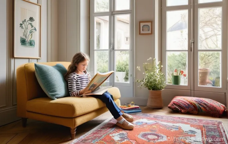 자녀의 성과를 높이는 홈스쿨링 전략 - **Prompt:** A cozy, sunlit corner of a charming French home, designed as a dedicated homeschooling s...