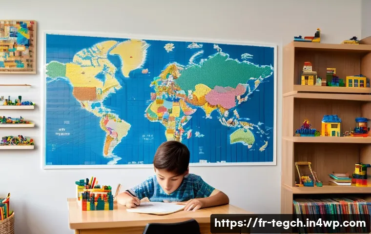 도전과 성장을 위한 홈스쿨링 방법 - **Prompt:** A cozy and well-organized home learning space, bathed in soft, natural light, where an 8...