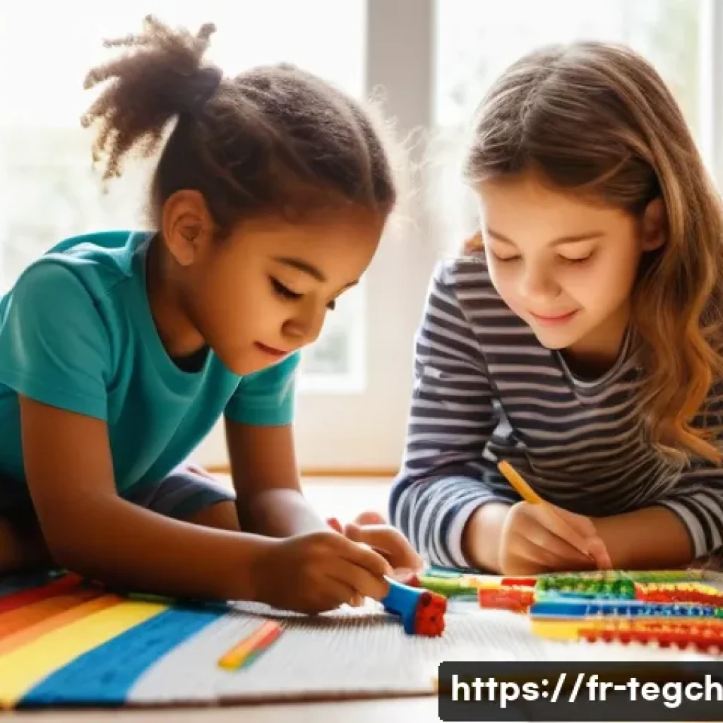 홈스쿨링을 위한 자유 학습의 중요성 - **Prompt:** A vibrant and joyful scene of a diverse group of children, aged 6-12, deeply engaged in ...