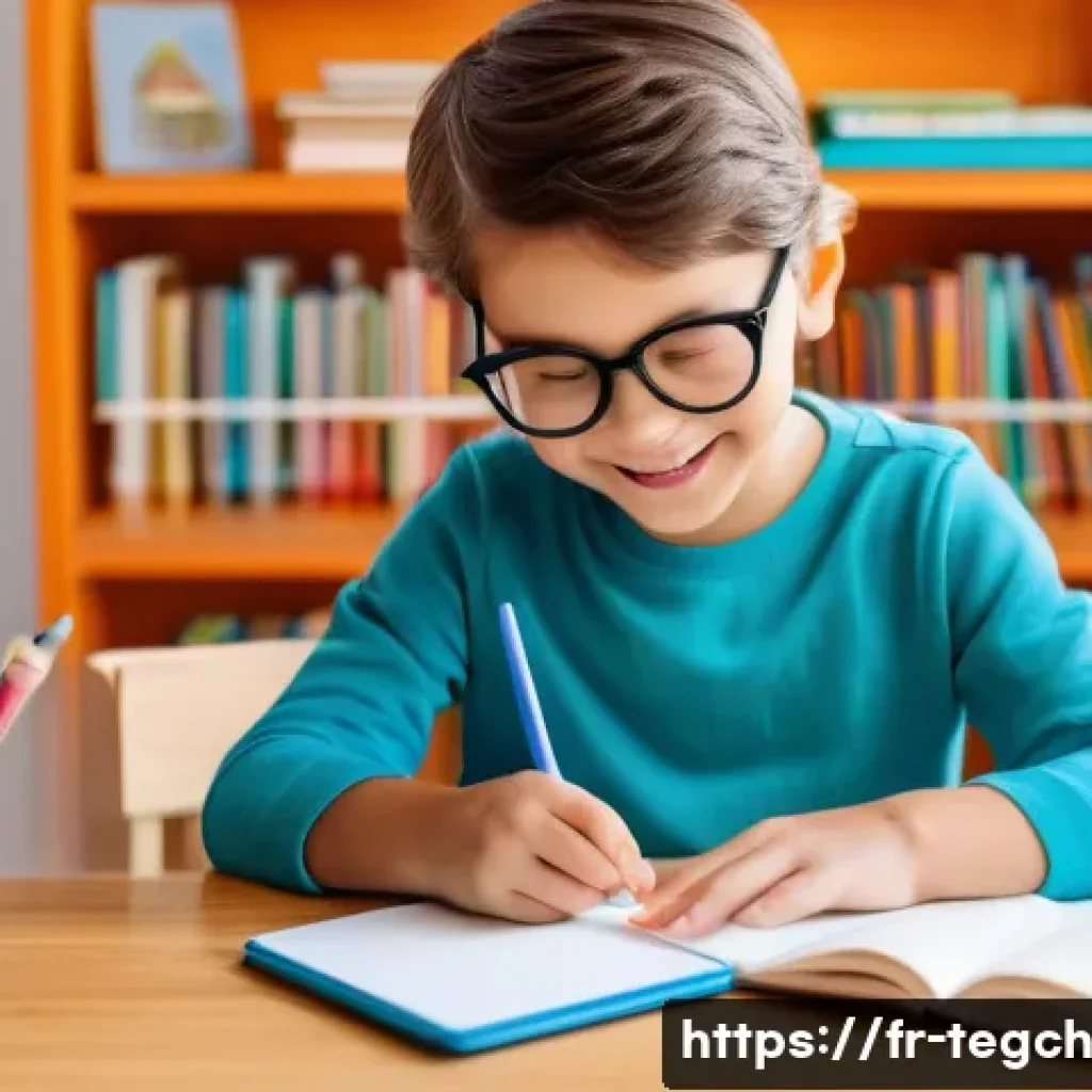 홈스쿨링 교육법의 발전 방향 - A bright, cozy homeschooling room in a modern French home, featuring a young child wearing casual cl...